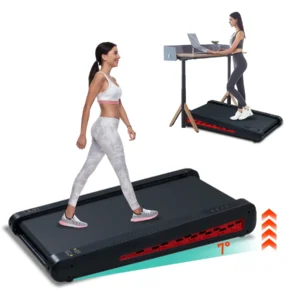 7° Incline Walking Pad Treadmill – 2.55HP Portable Under Desk Treadmill with LED Display, Compact Design, Upright Storage & 220 lbs Capacity
