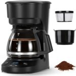 Brew fresh, flavorful coffee with this compact 5-cup coffee maker